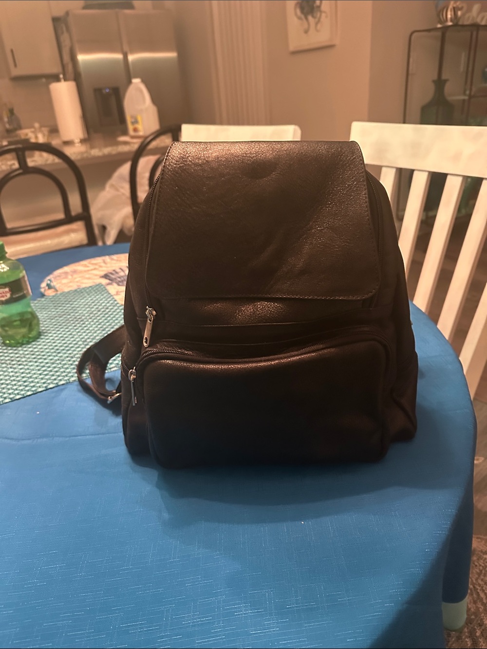 Black Leather Backpack - Classic Everyday Carry. Bought in Ecuador.